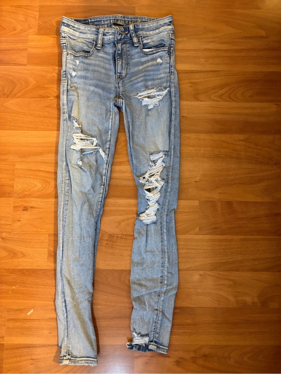 American Eagle Outfitters Denim - American Eagle Outfitters Light Blue Distressed Skinny Jeans
